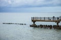 People on the pier in the sea