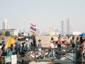 People at pier of Wat Arun, Bangkok