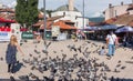 People at the pigeon square in Bascarsija district, Sarajevo, Bosnia.