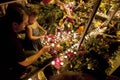 People place flowers at Dutch embassy in Kyiv