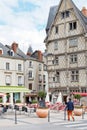 People on Place Sainte-Croix in Angers, France