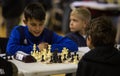 Young chess players during a local tournament