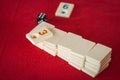 People play popular logic table game rummikub