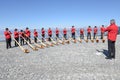 People playing the alphorn at Mount Generoso on Switzerland