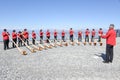 People playing the alphorn at Mount Generoso on Switzerland