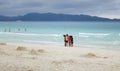 People playing on the beach in Boracay, Philippines Royalty Free Stock Photo