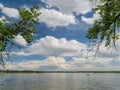 People playing boat in the Cherry Creek State Park Royalty Free Stock Photo