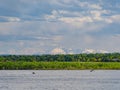 People playing boat in the Cherry Creek State Park Royalty Free Stock Photo