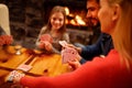 People playing card game Royalty Free Stock Photo