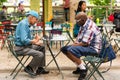 People playing chess in bryant park. Royalty Free Stock Photo