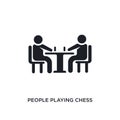 people playing chess isolated icon. simple element illustration from recreational games concept icons. people playing chess