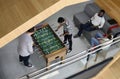 People Playing Enjoying Foosball Table Soccer Game Recreation Le Royalty Free Stock Photo