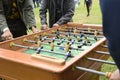 People Playing Enjoying Foosball Table Soccer Game Recreation Leisure Royalty Free Stock Photo