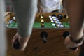 People Playing Enjoying Football Table Soccer Game Recreation Le Royalty Free Stock Photo