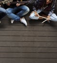 People Playing Guitar Rehearsal Band Royalty Free Stock Photo