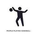 people playing handball isolated icon. simple element illustration from recreational games concept icons. people playing handball Royalty Free Stock Photo