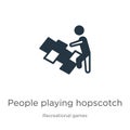 People playing hopscotch icon vector. Trendy flat people playing hopscotch icon from recreational games collection isolated on