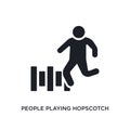 people playing hopscotch isolated icon. simple element illustration from recreational games concept icons. people playing