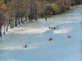 People playing Kayak, saw from Cedar Bluff Trail in Beavers Bend State Park
