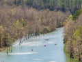 People playing Kayak, saw from Cedar Bluff Trail in Beavers Bend State Park