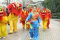 People playing lion dances to celebrate festivals