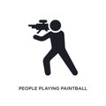 people playing paintball isolated icon. simple element illustration from recreational games concept icons. people playing