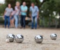 people playing petanque at leisure Royalty Free Stock Photo