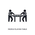 people playing table football isolated icon. simple element illustration from recreational games concept icons. people playing