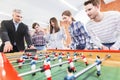 People playing table soccer Royalty Free Stock Photo