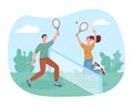 People playing tennis