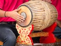 People playing Thai vintage drum Royalty Free Stock Photo