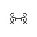 People playing Tug of war line icon Royalty Free Stock Photo