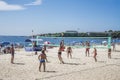 People playing volleyball on Copacabana beach Rio de Janeiro Brazil
