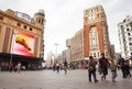 People on Plaza Callao in Madrid