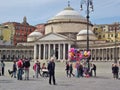 People on the Plaza of San Francesco di Paola, Naples, Italy.