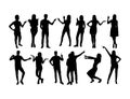 People Pointing Activity Silhouettes