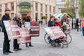 People with political signs in the PreÃÂ¡eren Square