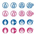 People and population icon set Royalty Free Stock Photo