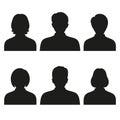 People portraits,female and male head silhouettes avatar, profile. Royalty Free Stock Photo