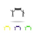 people with posters multicolored icons. Elements of protest and rallies icon. Signs and symbol collection icon for websites, web d