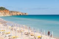 People on Praia De Mos beach in Lagos, Algarve, Portugal.