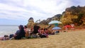 People on Praia Dona Ana in Lagos, Algarve, Portugal