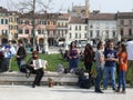 People in Prato della Valle, Padova (Padua), Italy Royalty Free Stock Photo