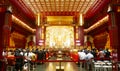 People Pray in Buddhist Temple in Singapore