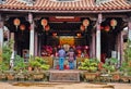 People pray for god in traditional oriental heritage temple in Taiwan Royalty Free Stock Photo
