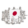 People pray for Japan