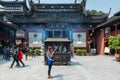 People praying city god temple Chenghuang Miao shanghai china