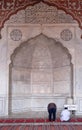 People praying at the Jama Masjid Mosque, Delhi Royalty Free Stock Photo