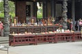 People praying in Mengjia Longshan Temple in Taipei