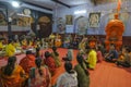 People praying at a small Hindu temple in Aurangabad, India Royalty Free Stock Photo